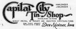 Waldinger Sheet Metal Origins / 1906 Capital City Tin Shop Logo